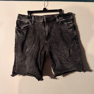 Aeropostale Washed Black Denim Cutoff Shorts